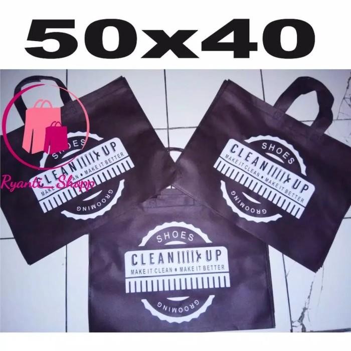 (Expert) 50x40 cm Tas Kain / Spunbond / Goodie Bag / Kantong / sablon 1 sisi 1