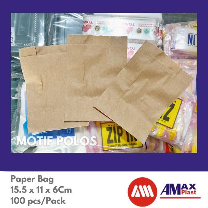 (Expert) Paper Bag Kantong Kertas Donat Kentang Goreng Coklat Polos