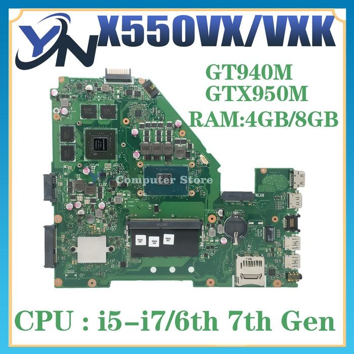 X550VX X550VXK Laptop Motherboard A550V W50V X550V X550VQ FH5900V Mainboard i5 i7-6700HQ i7-7700HQ 8