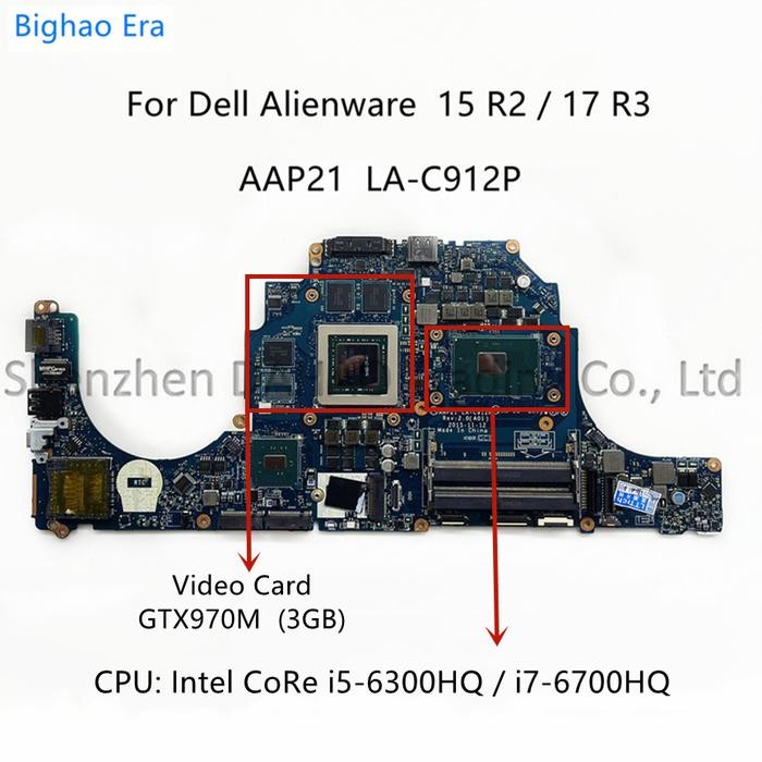 AAP21 LA-C912P For Dell Alienware 15 R2 17 R3 Laptop Motherboard With i5 i7-6820HK CPU GTX965/970M G
