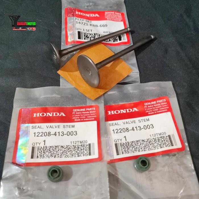 KLEP SET PAYUNG KLEP IN/EX KBB + 2PCS SEAL KLEP SHIL KLEP ORIGINAL AHM 413 ORIGINAL AHM, TIGER,