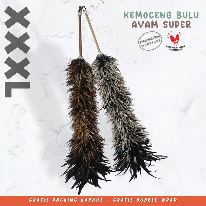 Kemoceng Bulu Ayam Asli Tebal Super Premium