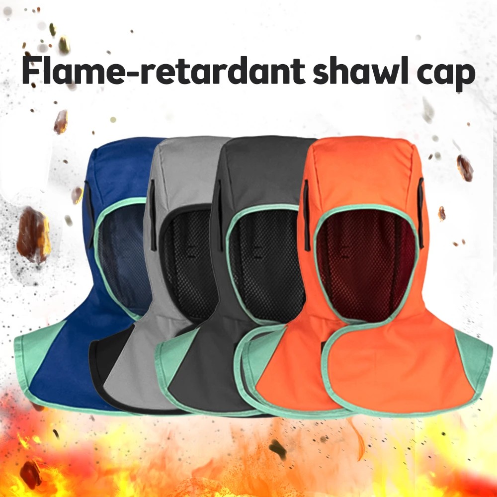 Welding men's fully protective welding cap, washable and breathable, welding neck sleeve, flame