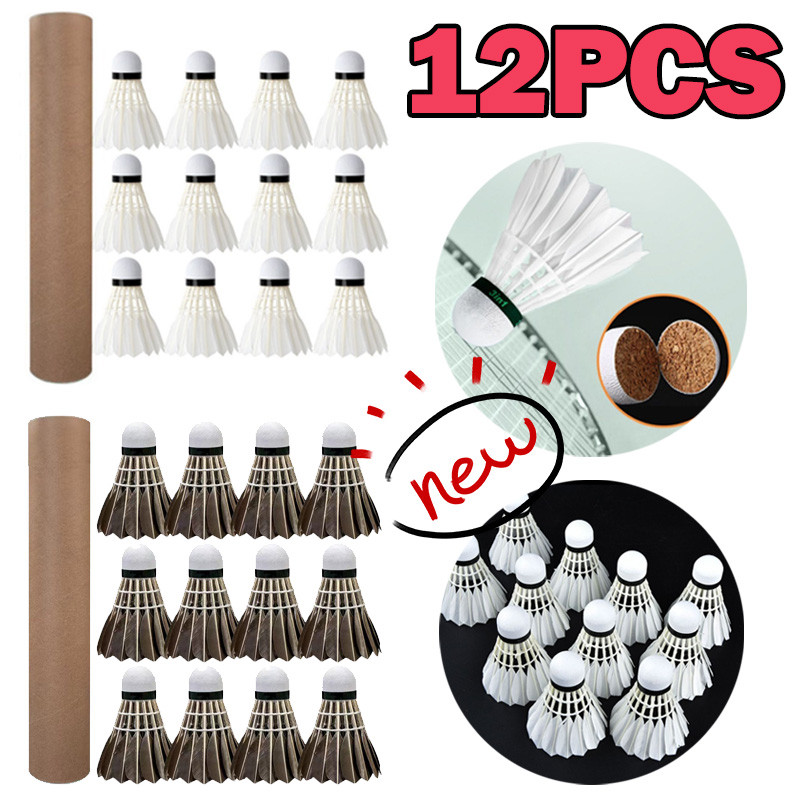 Professional Badminton Shuttlecock White Goose Feather Flying Stability Durable Feather Shuttlecock