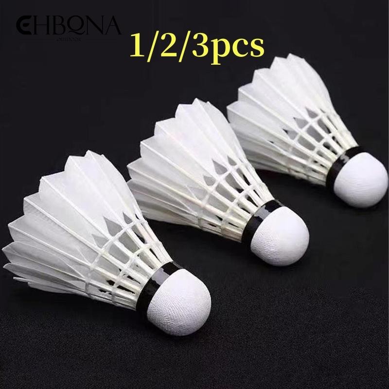 1/3Pcs Badminton Balls Shuttlecock White Goose Feather Flying Stability Durable Feather Shuttlecock