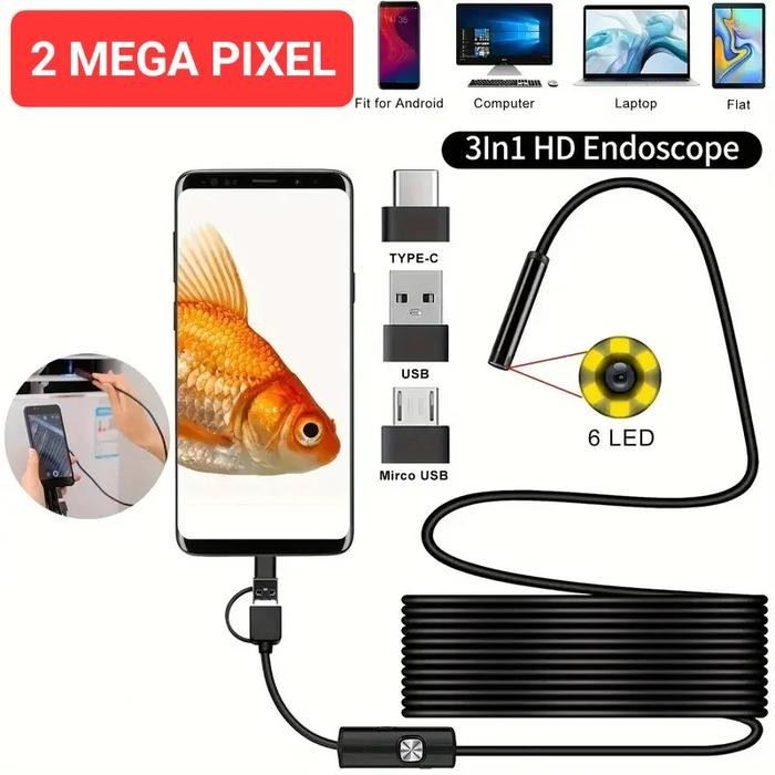 Kamera Kabel Endoscope Android Pc Waterproof Industrial Usb 3 In 1 Micro Usb Tipe C Mini Camera
