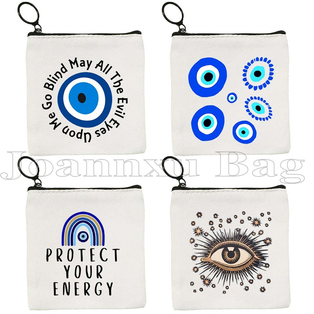 The Evil Eye Curse Protection Turkish Magic Nazar Greece Blue Evil Eye Amulet Coin Purse Key Case