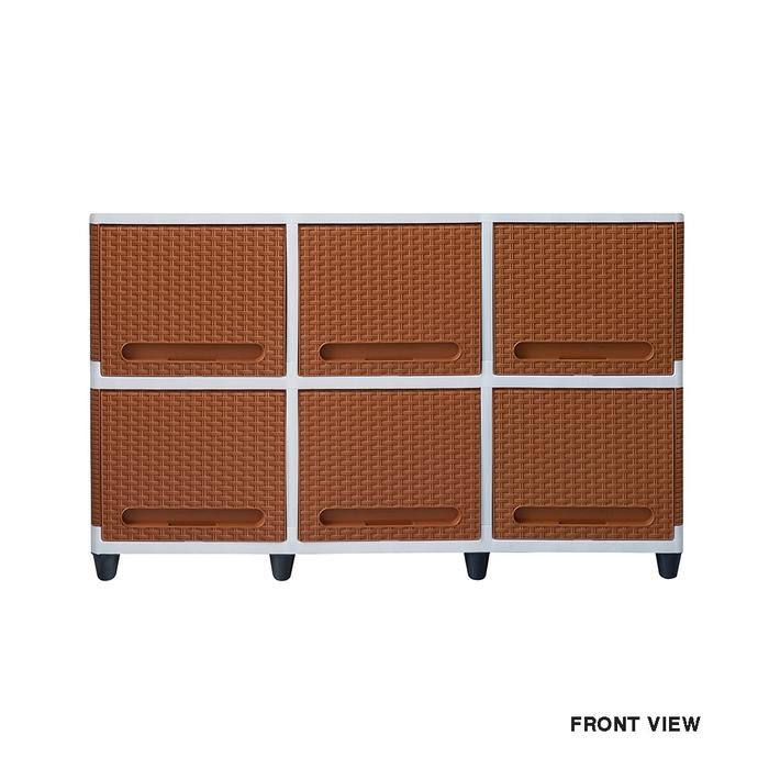 

[Club] Lemari Plastik Triple Club Flip Rattan Cabinet 3X2 / Rak Modern / Rak Serbaguna