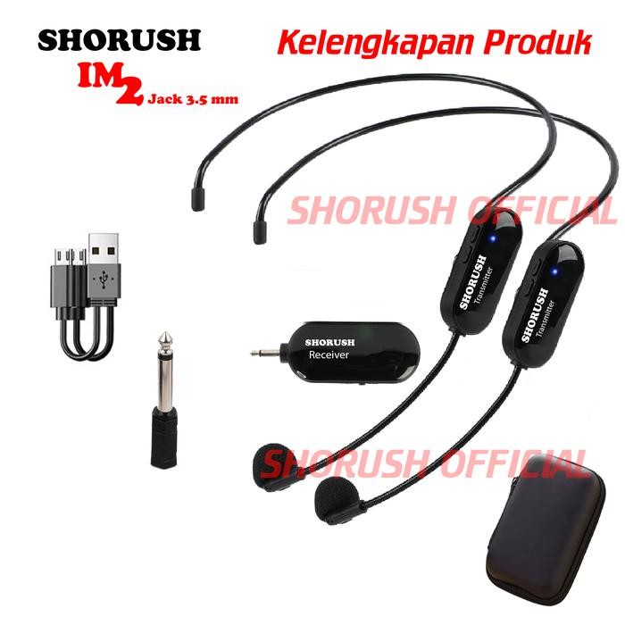 Shorush IM 2 B Mikrofon Mic Clip On Wireless Imam Masjid Microphone Dual Bando Headset Meeting