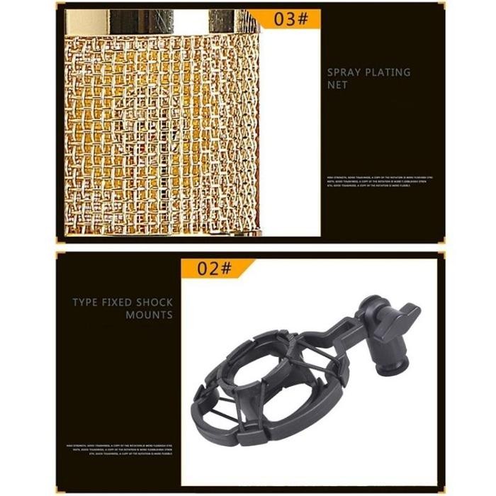 PAKET RECORDING LENGKAP Microphone Mic Condenser BM 800 Stand Mic Soundcard + V8 Set Mikrofon