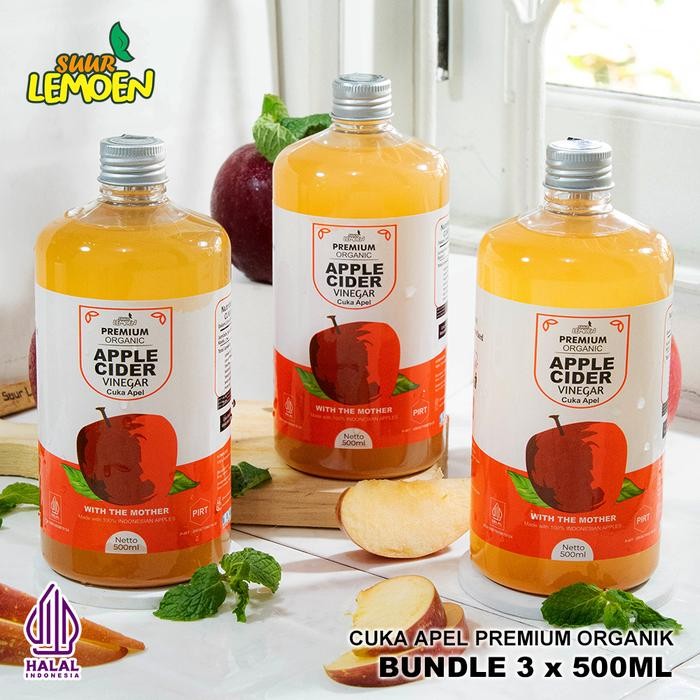 

Suur Lemoen Cuka Apel Organic Bundle 3 X 500Ml Apple Cider Vinegar Premium