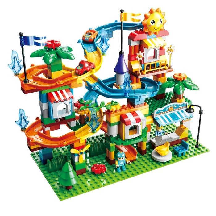 Feelo Car Slide marble run ball run Building Blocks compatible Duplo