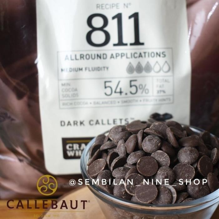 

Laura.Mart1 Callebaut 811 Dark Callets 54,5% Dark Chocolate Couverture 250 Gram Cokelat Coklat