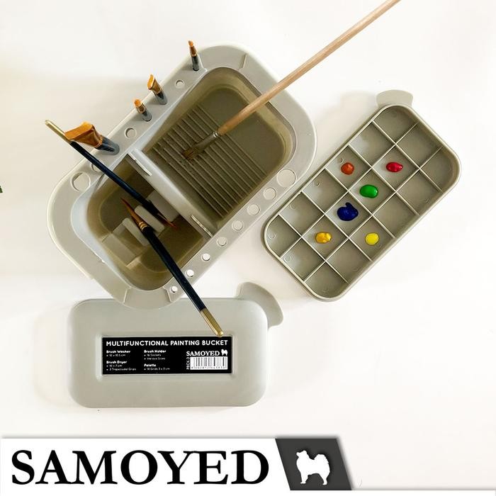 

Promo Bak / Ember Lukis / Tempat Pencuci / Pengering / Gantungan Kuas / Palet Cat / Multifunction