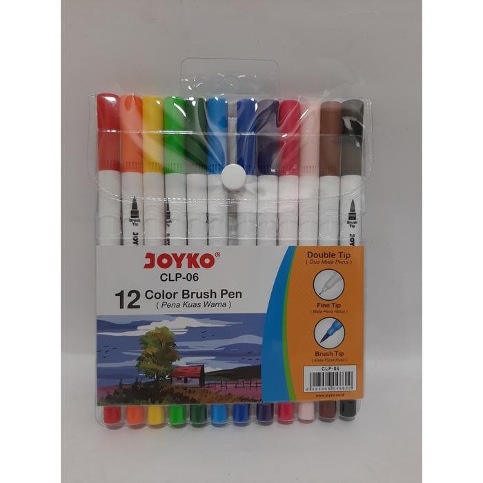 

brush pen joyko 12 warna clp-06 / atas bawah 12 warna kode 1409