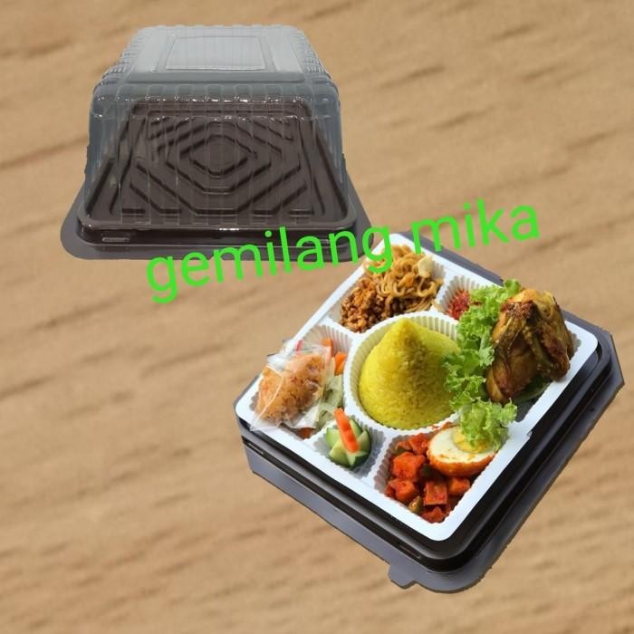 mika tumpeng mini kotak + alas sekat 7 nasi