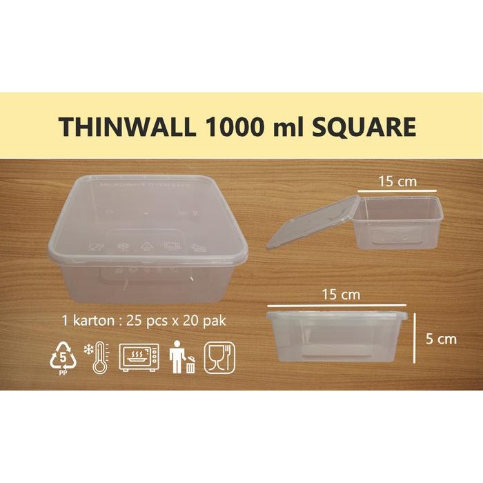 Thinwall 1000 ml Square
