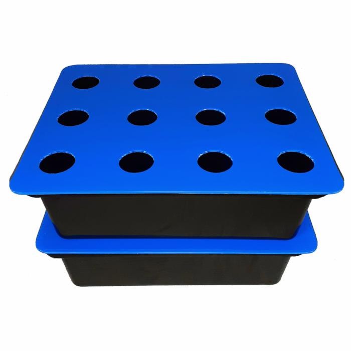 Bak Hidroponik + Tutup Impraboard 12 Lubang 2 Set