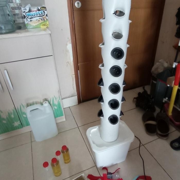 hidroponik tower vertikultur 1 meter 30 lubang pipa 4 inch