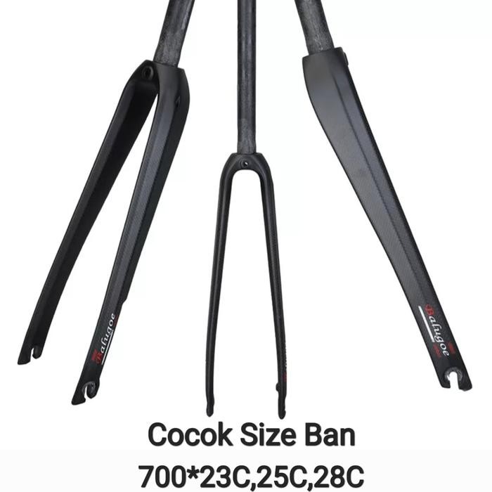 Balugoe Fork Carbon Hybrid Disc Brake U Brake Garpu Sepeda Road Bike