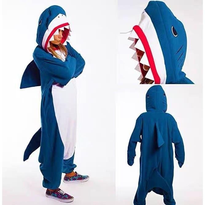 ASLI BAJU ONESIE BA SHARK IKAN HIU PAUS PIYAMA KOSTUM COSPLAY DEWASA READY STOCK