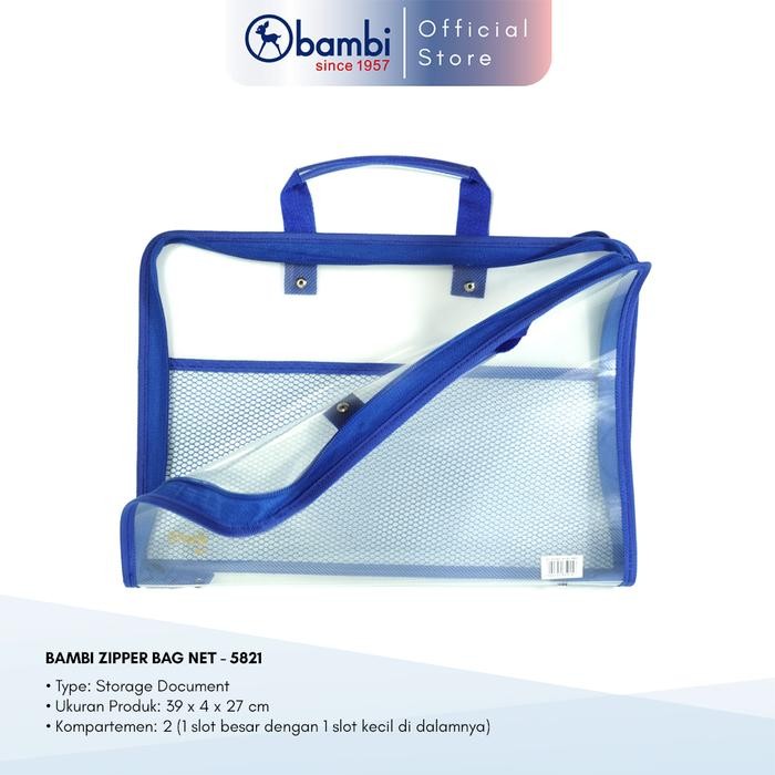 

Ready- Bambi Tas Dokumen A4 Tipe Tas Berkas / Tas Arsip Edisi Zipper Bag 5821 Original