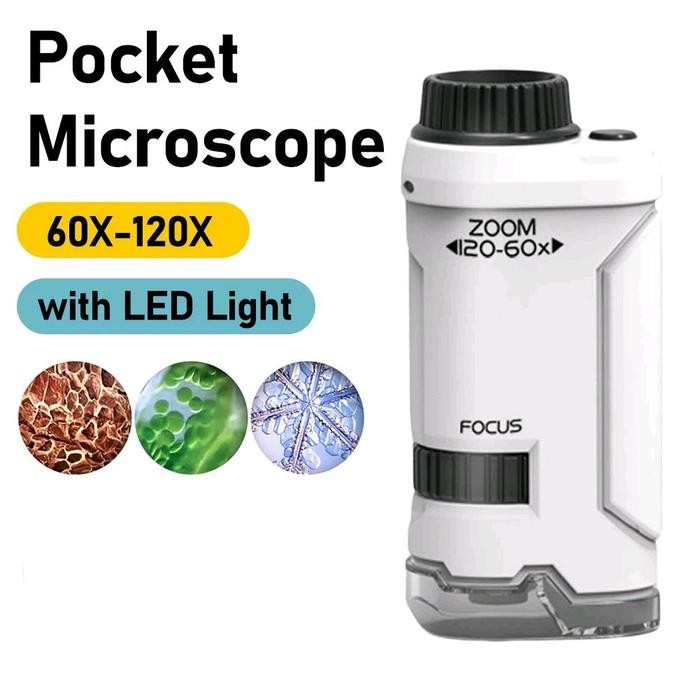 

Ready- Mikroskop Portable Mini Handheld Microscope 60-120X With Led