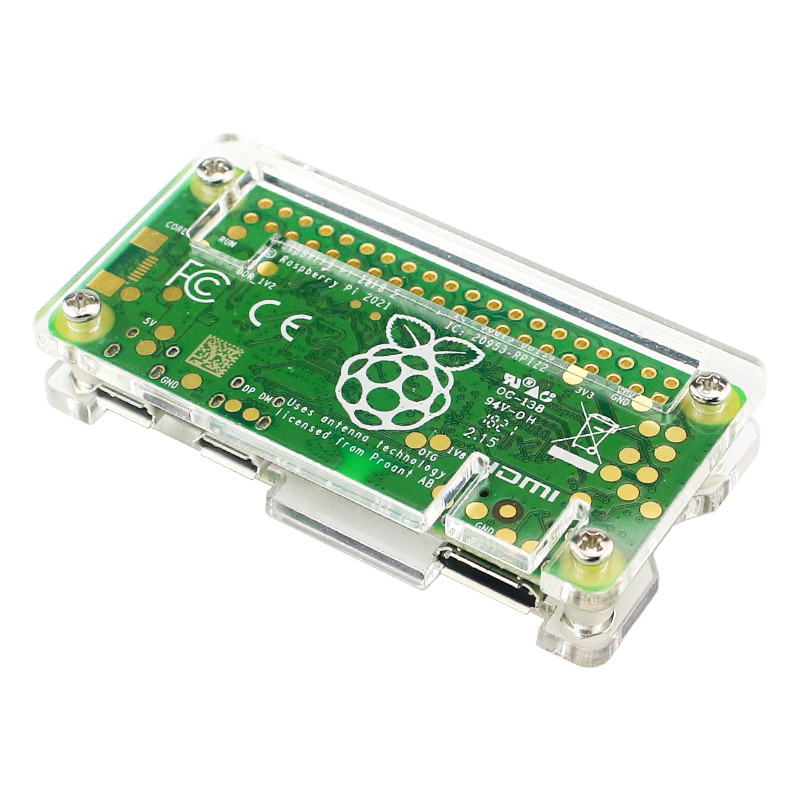 Raspberry Pi Zero 2 W Acrylic Case Transparent Shell with Aluminum Heat Sink for Raspberry Pi Zero