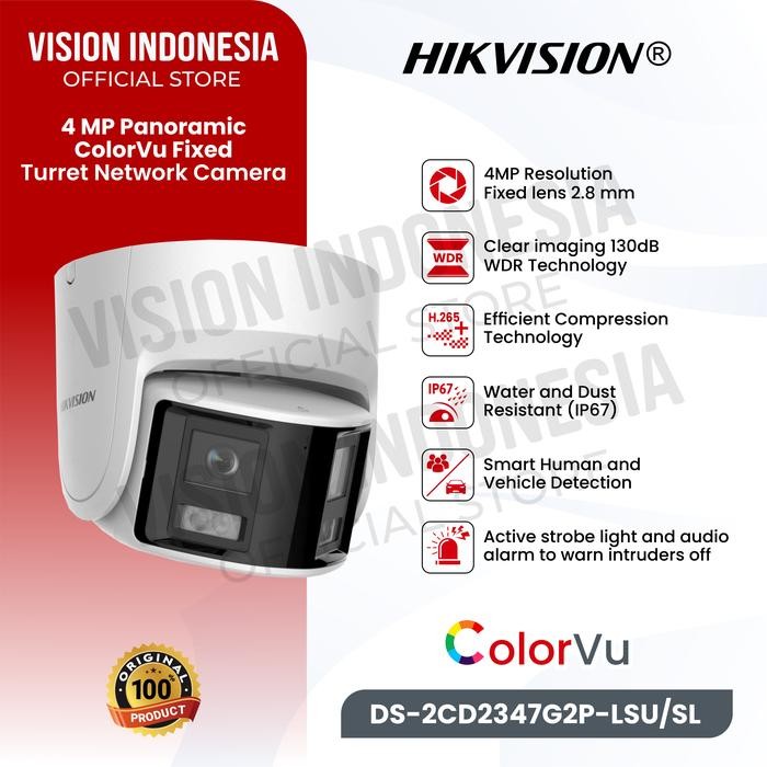 HIKVISION DS-2CD2347G2P-LSU/SL 4 MP Panoramic ColorVu Turret Network Camera