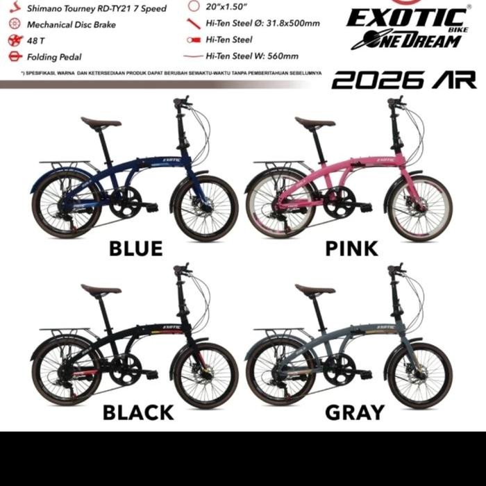 Sepeda Lipat Pacific Exotic Et 2026 Ar 2026Ar Dengan Boncengan 20 Inch