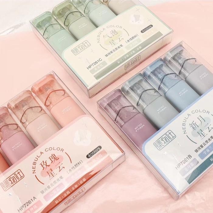 

Stabilo Highlighter Glitter Galaxy Pen Asthetic Isi 4pcs SET Color #t03