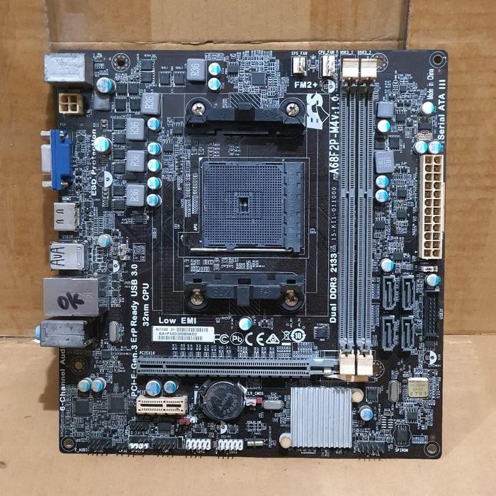 Jual mobo amd fm2+ ECS A68F2P-M4, normal, tanpa backpanel