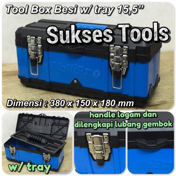 Tool Box Besi Multipro with Tray / Metal ToolBox 15,5"