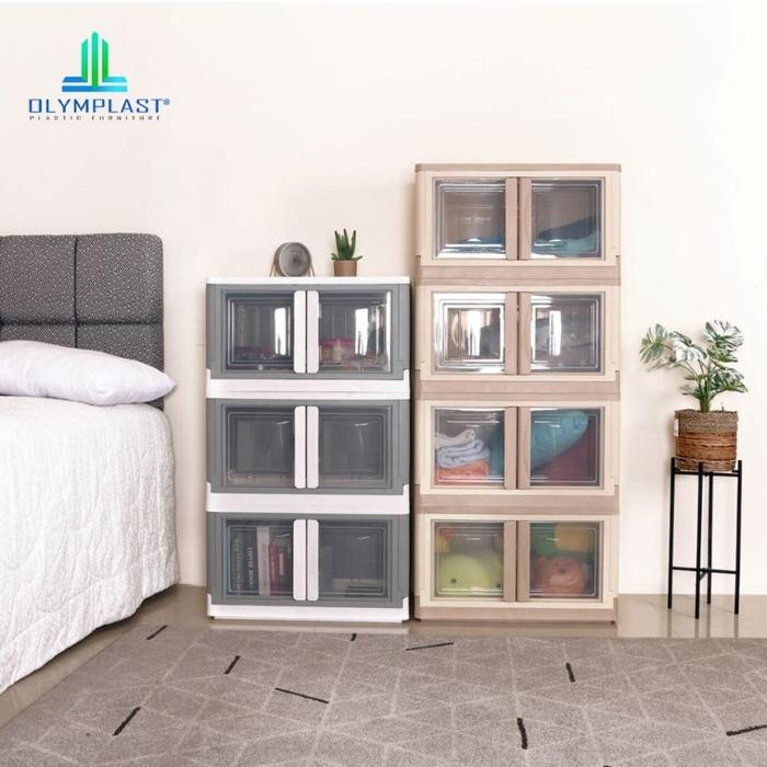 Olymplast Folding Storage / Rak Serbaguna / Box Container Lipat + Roda