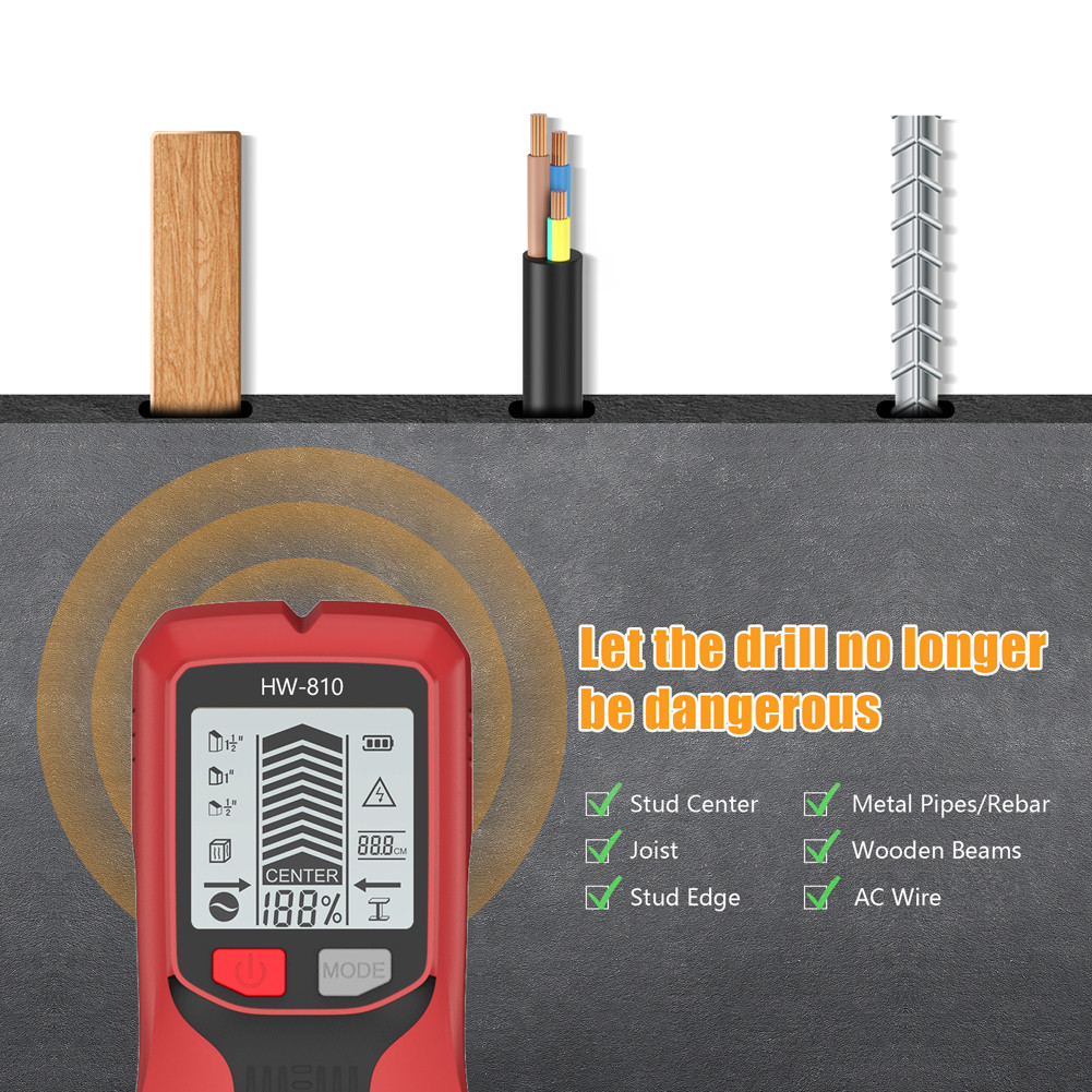 6 in 1 Smart Stud Finder Wall Scanner High Accuracy Stud Finder Tool Studs Detector for Wood