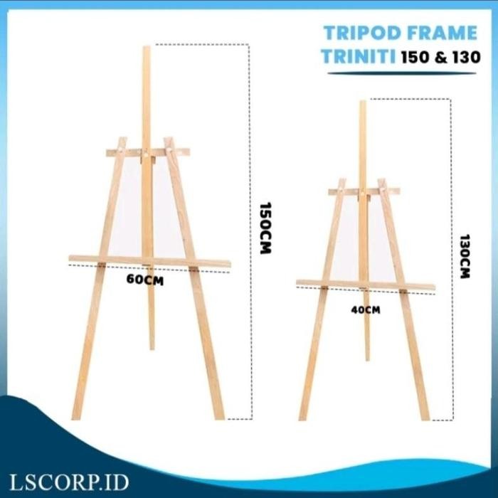 

TERBARU! tripod standing kayu 130 cm , tripod standing wooden easel frame foto wedding , lukisan ,