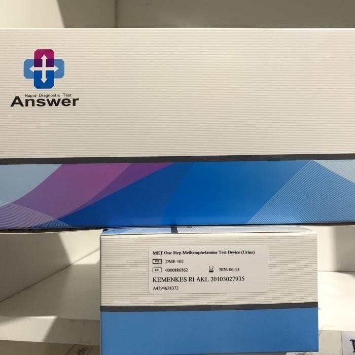 Alat Tes Narkoba- Met Card / Tes Narkoba- Shabu Isi 40 Tes Answer