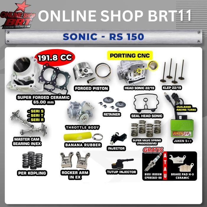 PAKET BORE UP TOURING 11 & 12 BRT SONIC NEW CBR 150 CB 150R SUPRA GTR 150