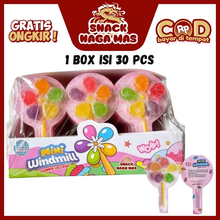 

New DSM PERMEN MINI WINDMILL BENTUK KIPAS MINI [1 BOX ISI 30] Candy Gummy Susu