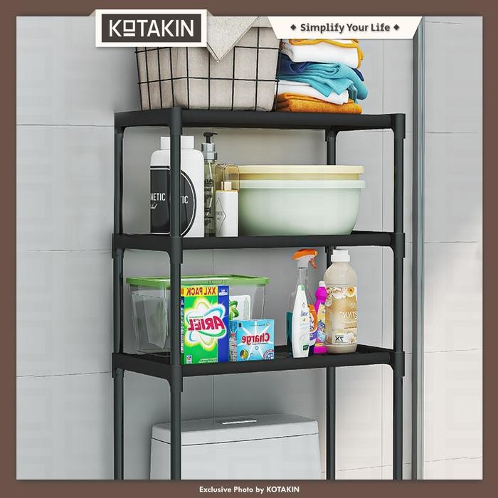 Rak Kloset Kamar Mandi Susun Tempat Penyimpanan Sabun Shampoo Detergen Kokoh