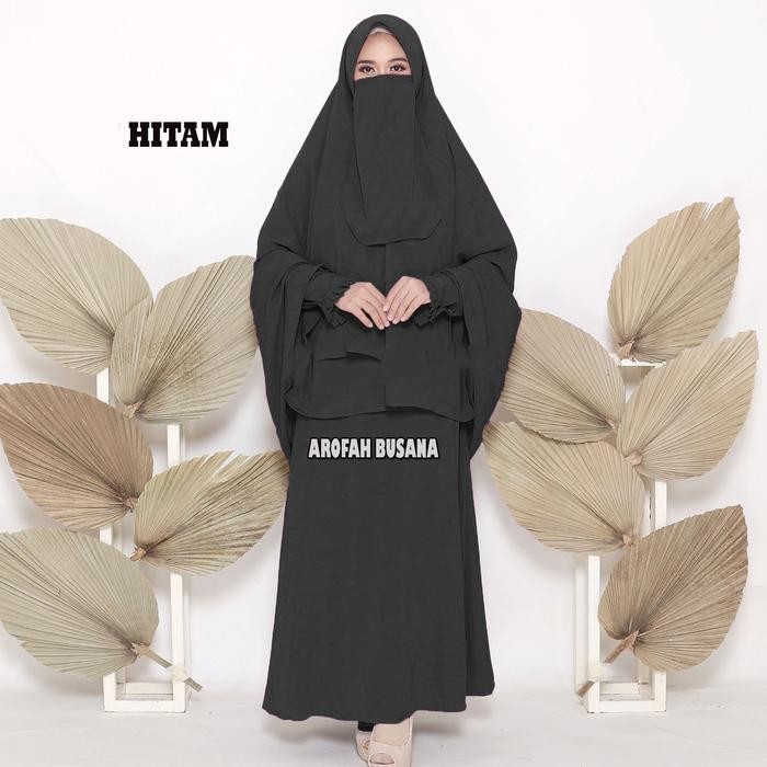gamis wolfis syar'i polos gamis set hijab gamis polos plus cadar