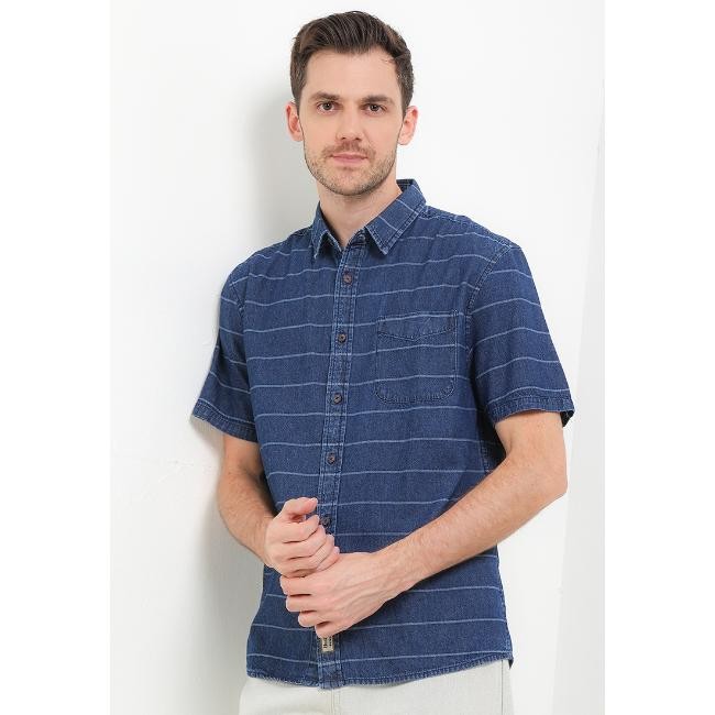 Hush Puppies Kemeja Pria Lemil Blue