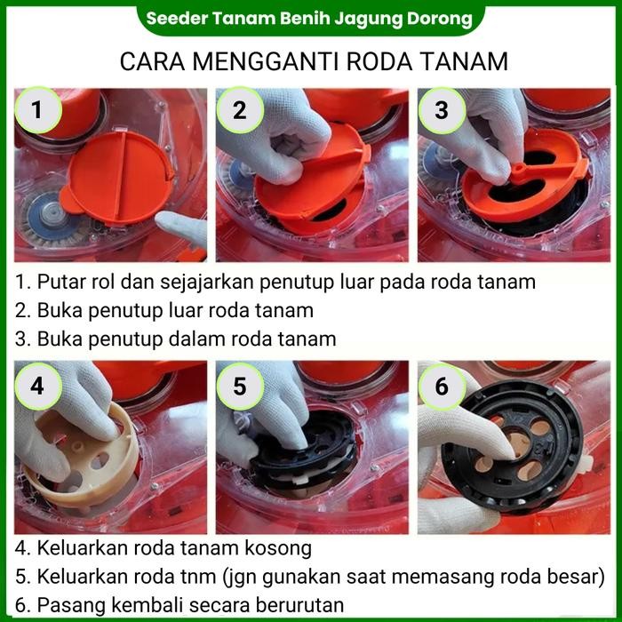 Seed Planter Benih Jagung Alat Tanam Dorong Bibit Padi 8 Mata Lubang #Gratisongkir