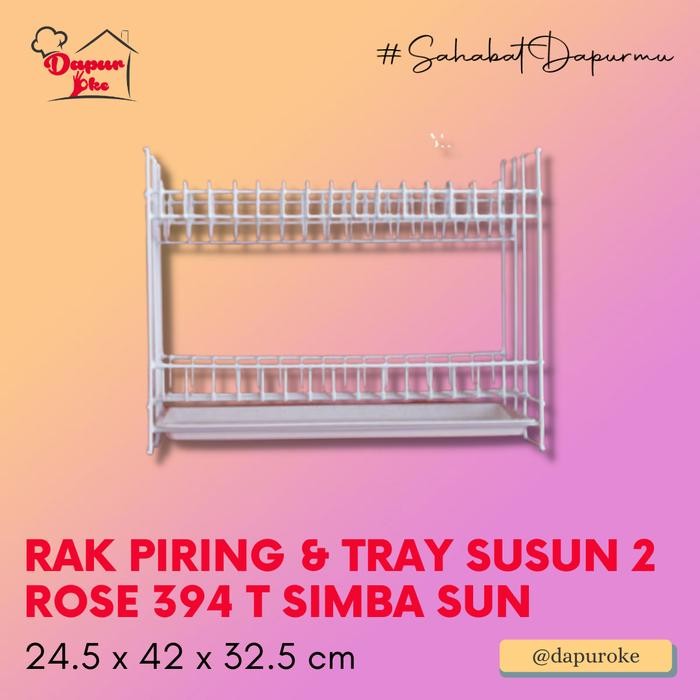 Rak Piring & Tray Susun 2 Rose 394 T Simba Sun