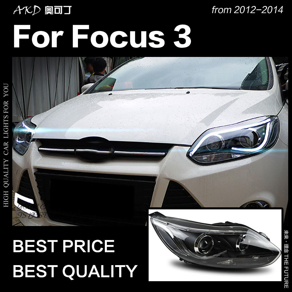 AKD Car Styling for Ford Focus Headlights 2012-2014 Focus 3 LED