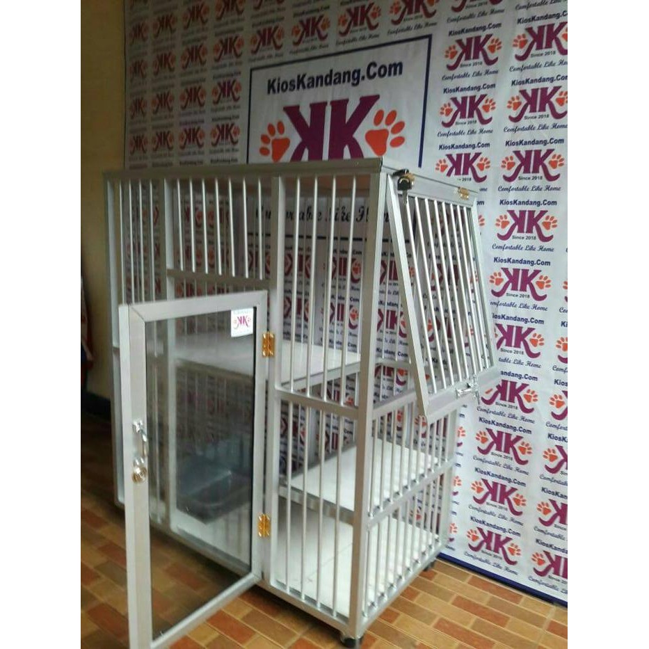 KANDANG KUCING ALUMUNIUM 2 TINGKAT