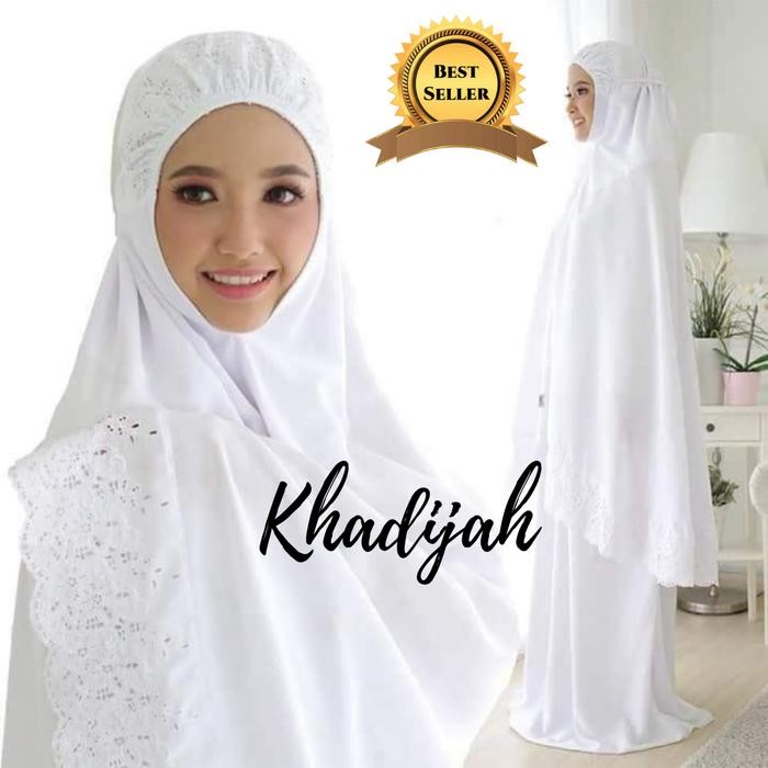 Mukena Khadijah Katun Mikro Adem warna Putih, Mukena Terbaru