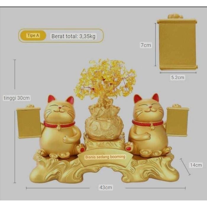 Pajangan Lucky Qr Patung Kucing Keberuntungan + Speaker Bluetooth/ Patung Hoki Kucing Lucky Kucing