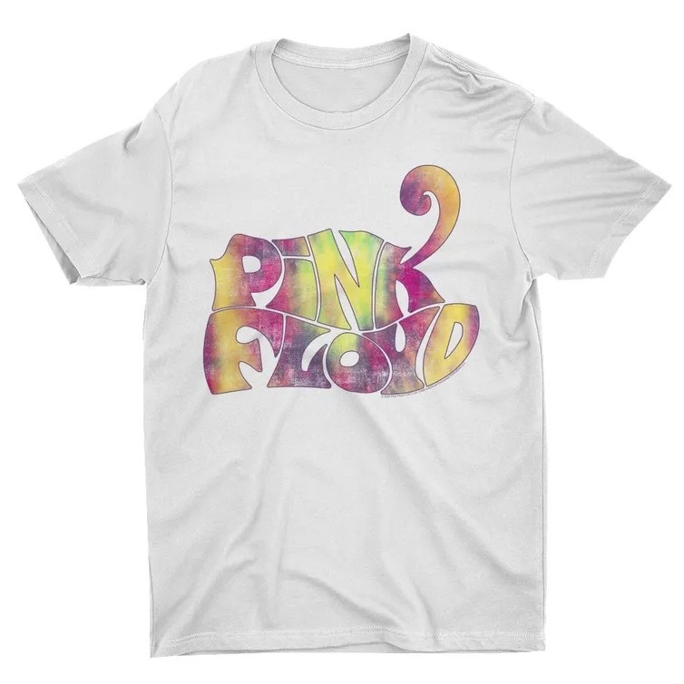 Kaos Tie Dye Groovy Logo Pink Floyd Katun Unisex Pria Wanita