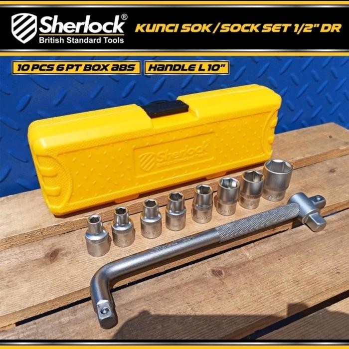 Kunci Sock Set Sherlock 1/2" DR 6PT Box ABS Kunci sok/ Kunci Shock Set Sherlock